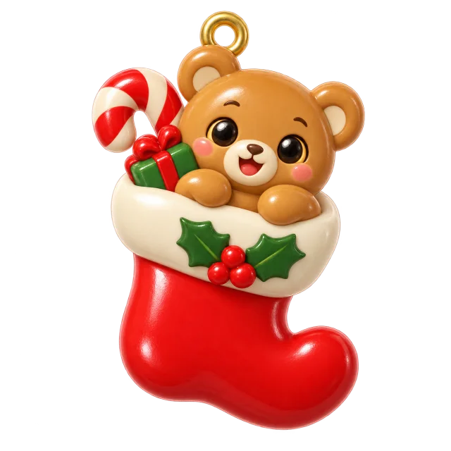 Christmas Stocking desktop charm, Christmas collection