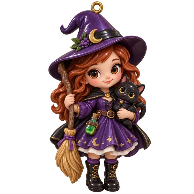 Little Witch desktop charm, Halloween collection