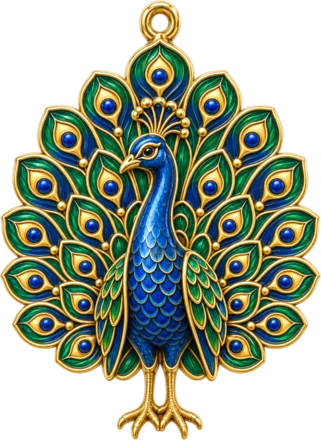 Peacock lucky charm from India